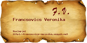 Francsovics Veronika névjegykártya